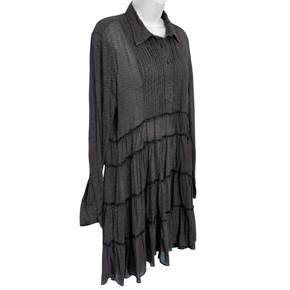 Denim & Supply Ralph Lauren Navy Blue White Long Sleeve Tiered Dress XL NEW Tag - Picture 10 of 13